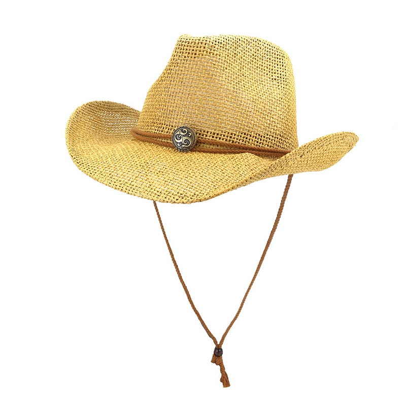 Vuxen Sun Straw Western Cowboyhatt