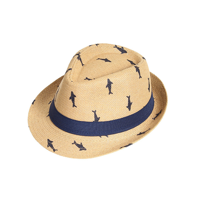 Anpassad logotyp barn halm Fedora hatt