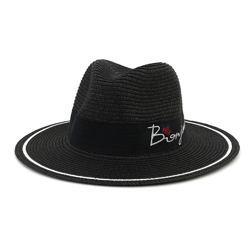 Anpassad logotyp dam halm Fedora hatt