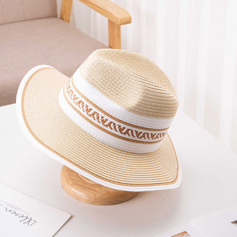 Hög kvalitet Summer Stripe Straw Fedora Sun Hat