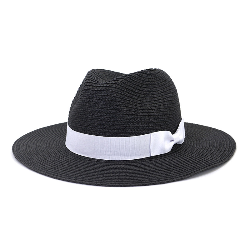 Bowknot Fedora halmhatt för män