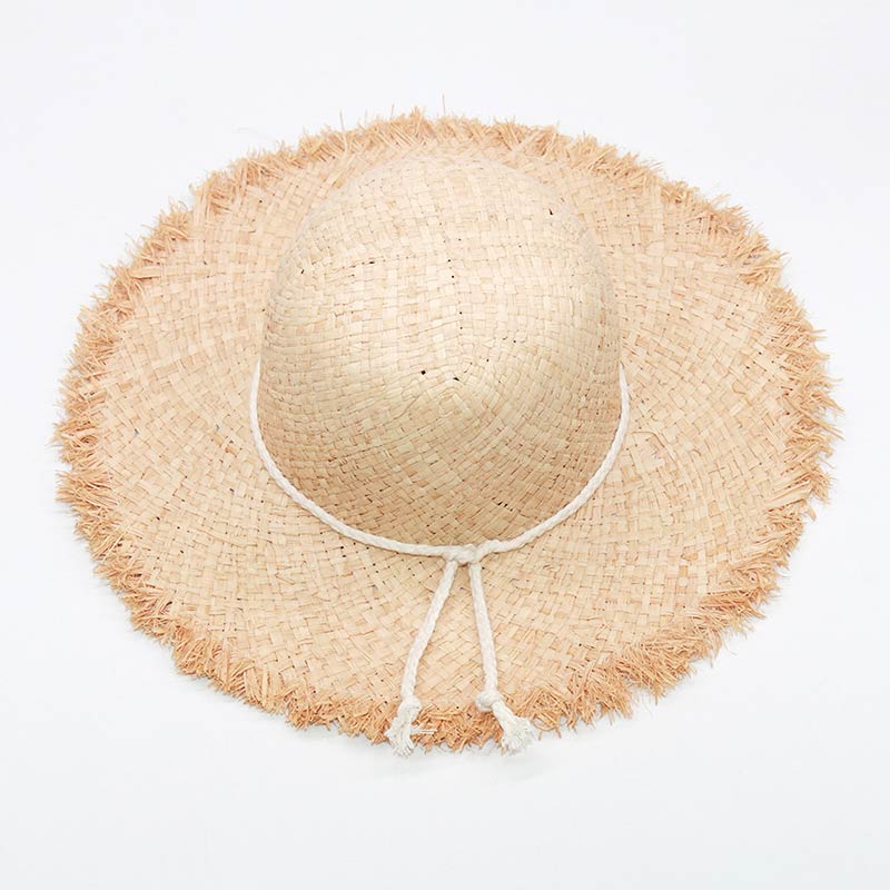 Naturlig färg Floppy Raffia hatt för kvinnor