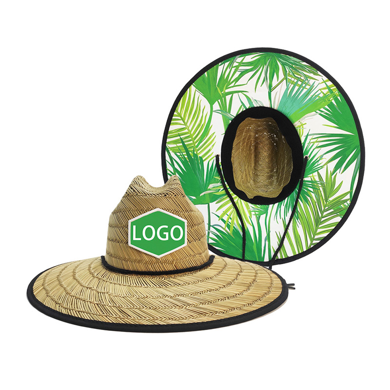 Palm Leaf Print Lifeguard stråhatt