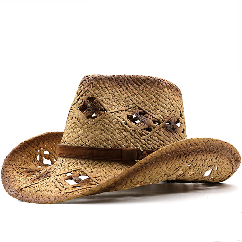 Raffia Straw Cowboyhatt för män