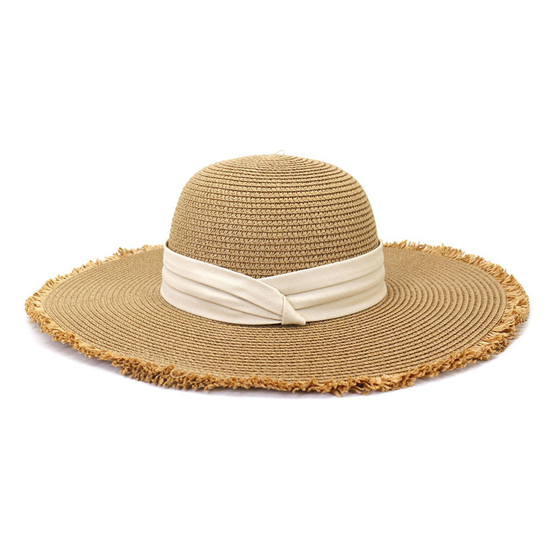 Ribbon Trim Dam Beach Summer Large Brätte Hat