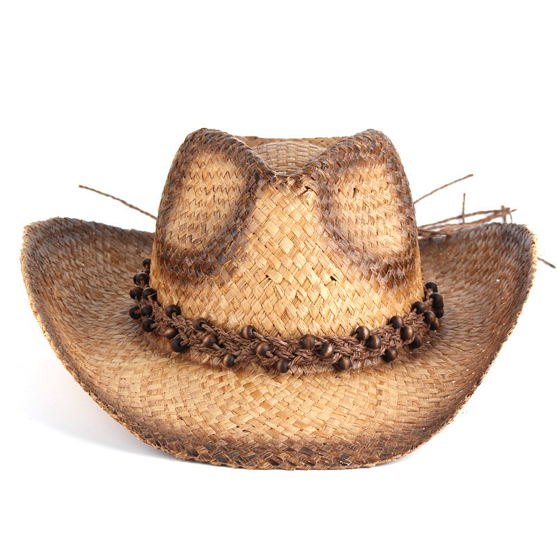 Spary Paint Raffia Straw Cowboy Hattar