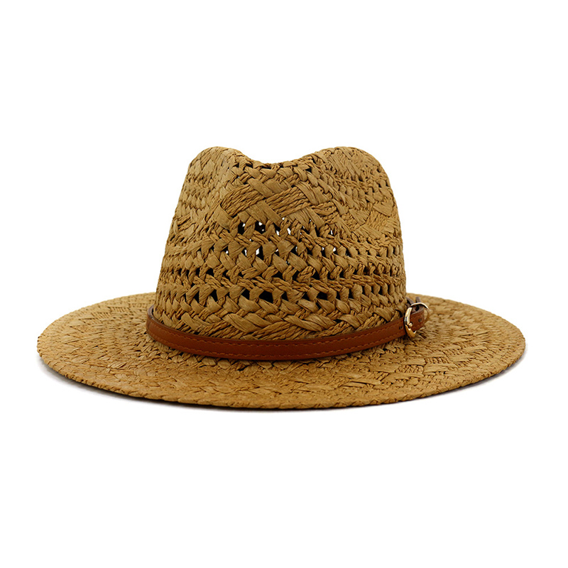 Vit dam halm Fedora hatt